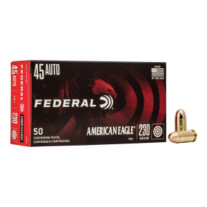 Federal American Eagle FMJ 45 ACP Handgun Ammunition 50 Round Box