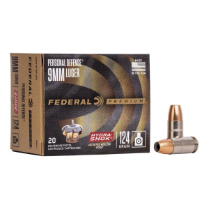 Federal Personal Defense Hydra-Shok 9mm Handgun Ammunition 20 Round Box