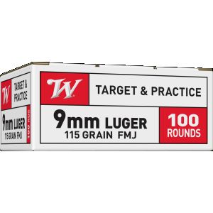 Winchester USA Target FMJ 9mm Handgun Ammunition 100 Round Box