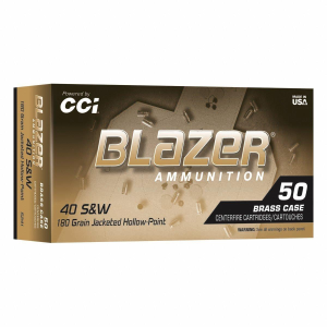 Blazer Ammunition Blazer Brass JHP 40 S&W Handgun Ammunition 50 Round Box