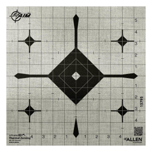 EZ Aim Thermal ID Grid Bullseye Paper Target 12"x12" Gray