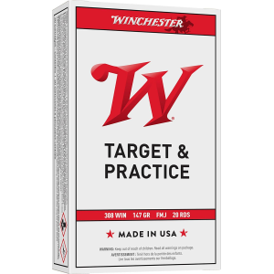 Winchester USA Target & Practice 308 Winchester Rifle Ammunition 20 Round Box