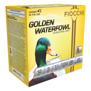 Fiocchi Golden Waterfowl 12 Gauge Shotshells 25 Round Box