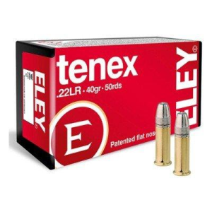 ELEY Tenex Flat Nose 22 Long Rifle Rimfire Ammunition 50 Round Box