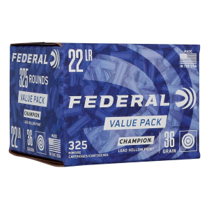 Federal Champion Training Hollow Point 22 Long Rifle Rimfire Ammunition 325 Round Box