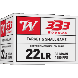 Winchester 333 Hollow Point 22 Long Rifle Rimfire Ammunition 333 Round Box