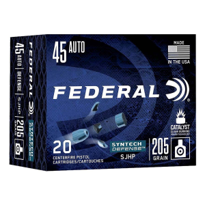 Federal Syntech Defense Segmented JHP 45 ACP Handgun Ammunition 20 Round Box