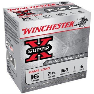 Winchester Super-X Game Load 16 Gauge Shotshells 25 Round Box