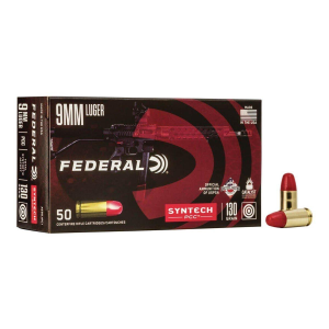 Federal Syntech Pistol Caliber Carbine TSJ 9mm Handgun Ammunition 50 Round Box