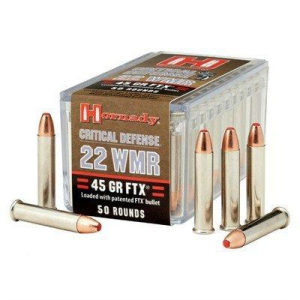 Hornady Critical Defense FTX 22 Winchester Magnum Rimfire (WMR) Rimfire Ammunition 50 Round Box