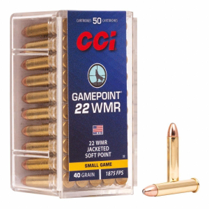 CCI Gamepoint JSP 22 Winchester Magnum Rimfire (WMR) Rimfire Ammunition 50 Round Box