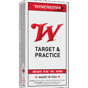Winchester USA Target & Practice 380 ACP Handgun Ammunition 50 Round Box