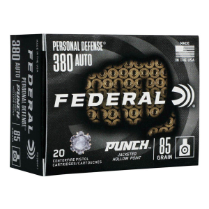 Federal Personal Defense Punch JHP 380 ACP Handgun Ammunition 20 Round Box