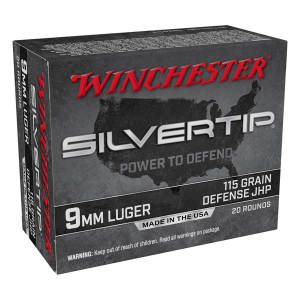 Winchester Silvertip JHP 9mm Handgun Ammunition 20 Round Box