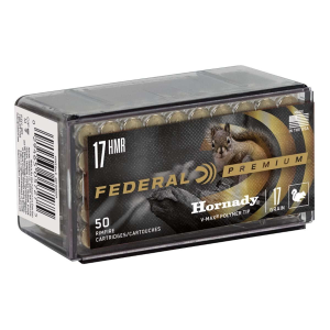 Federal Varmint & Predator Hornady V-Max 17 HMR Rimfire Ammunition 50 Round Box