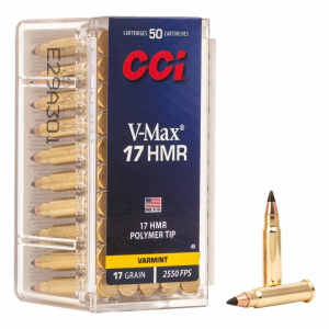 CCI Varmint V-Max 17 HMR Rimfire Ammunition 50 Round Box