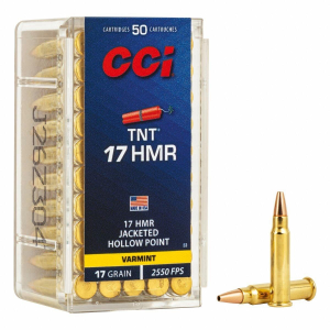 CCI TNT JHP Varmint 17 HMR Rimfire Ammunition 50 Round Box