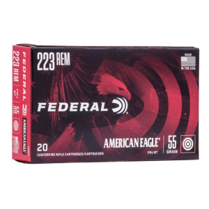 Federal American Eagle 223 Remington Rifle Ammunition 20 Round Box