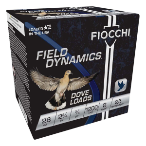 Fiocchi Field Dynamics Dove Load 28 Gauge Shotshells 25 Round Box
