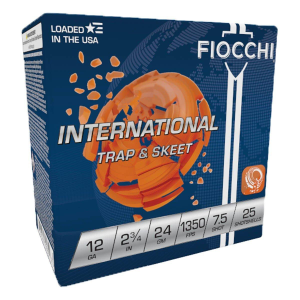 Fiocchi International Trap & Skeet 12 Gauge Shotshells 25 Round Box