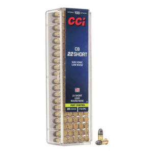 CCI CB Sub-Sonic 22 Short Rimfire Ammunition 100 Round Box