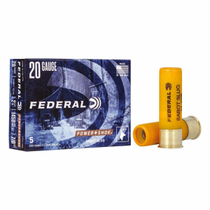 Federal Power Shok Sabot Slug 20 Gauge Shotshells 5 Round Box