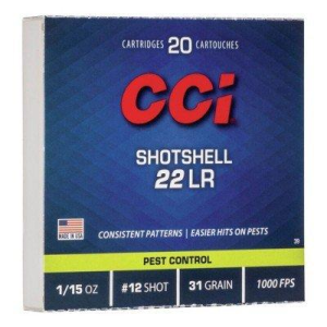 CCI Pest Control 22 Long Rifle Rimfire Ammunition 20 Round Box