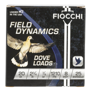 Fiocchi Field Dynamics Dove Load 20 Gauge Shotshells 25 Round Box