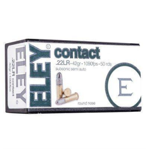 ELEY Contact Subsonic Round Nose 22 Long Rifle Rimfire Ammunition 50 Round Box