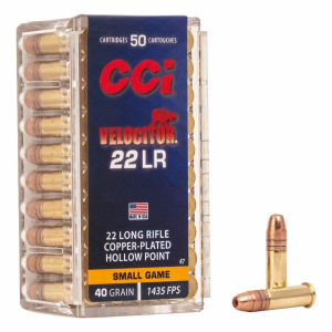 CCI Velocitor HP 22 Long Rifle Rimfire Ammunition 50 Round Box