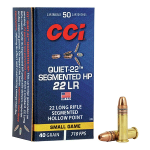 CCI Quiet-22 Segmented HP 22 Long Rifle Rimfire Ammunition 50 Round Box