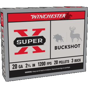 Winchester Super-X Buckshot 20 Gauge Shotshells 5 Round Box