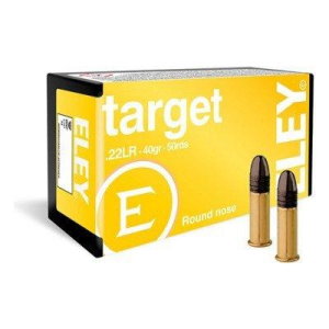 ELEY Target RN 22 Long Rifle Rimfire Ammunition 50 Round Box