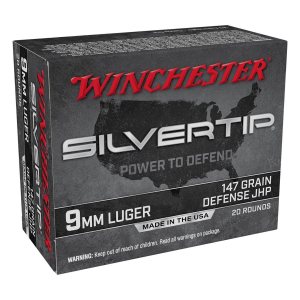 Winchester Silvertip JHP 9mm Handgun Ammunition 20 Round Box