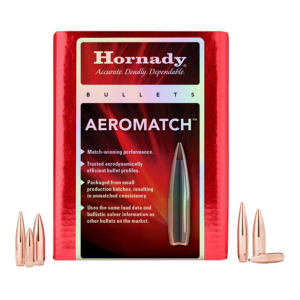 Hornady Aeromatch 24 Caliber Rifle Bullets 500 Count