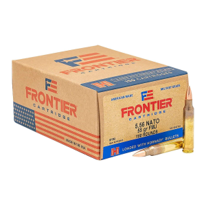 Hornady Frontier Cartridge FMJ 5.56x45mm NATO Rifle Ammunition 150 Round Box