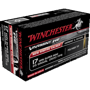 Winchester Varmint HE 17 WSM Rimfire Ammunition 50 Round Box