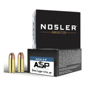 Nosler ASP Hollow Point 9mm Handgun Ammunition 20 Round Box