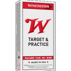 Winchester USA Target & Practice 9mm Handgun Ammunition 50 Round Box