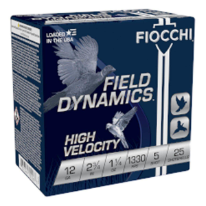 Fiocchi Field Dynamics High Velocity 12 Gauge Shotshells 25 Round Box