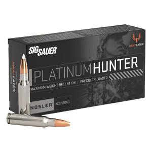 SIG SAUER Platinum Hunter Nosler Accubond 7mm Remington Magnum Rifle Ammunition 20 Round Box