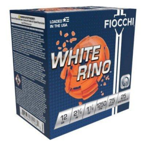Fiocchi White Rino Target Load 12 Gauge Shotshells 25 Round Box