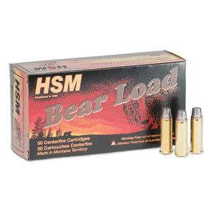 HSM Ammunition Bear Load Semiwadcutter Gas Check 41 Remington Magnum Handgun Ammunition 50 Round Box