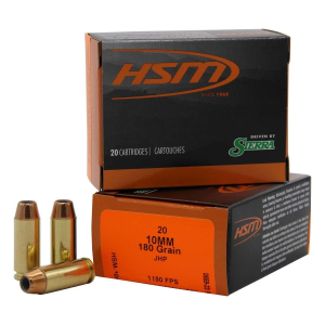 HSM Ammunition Pro Pistol Hunter JHP 10mm Auto Handgun Ammunition 20 Round Box