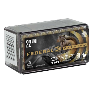 Federal Ammo .22 Mag 30GR Speer TNT JHP 22 Winchester Magnum Rimfire (WMR) Rimfire Ammunition 50 Round Box