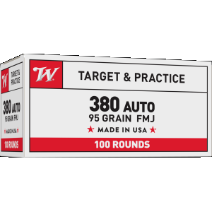 Winchester USA Target & Practice 380 ACP Handgun Ammunition 100 Round Box