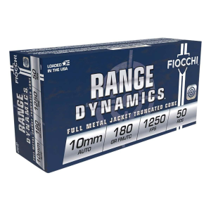 Fiocchi Range Dynamics FMJTC 10mm Auto Handgun Ammunition 50 Round Box