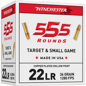 Winchester 555 Target & Small Game 22 Long Rifle Rimfire Ammunition 555 ct.