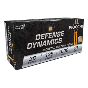 Fiocchi Defense Dynamics JHP 38 Special Handgun Ammunition 50 Round Box