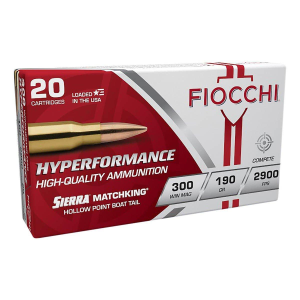 Fiocchi Hyperformance MatchKing 300 Winchester Magnum Rifle Ammunition 20 Round Box